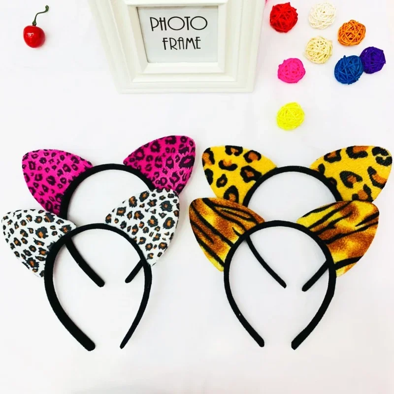 12 قطعة LED الحدث متوهجة أفخم مثير القط الثعلب ليوبارد آذان عقال الشعر فتاة حفلة الدعامة هدية عيد ميلاد زي الزفاف