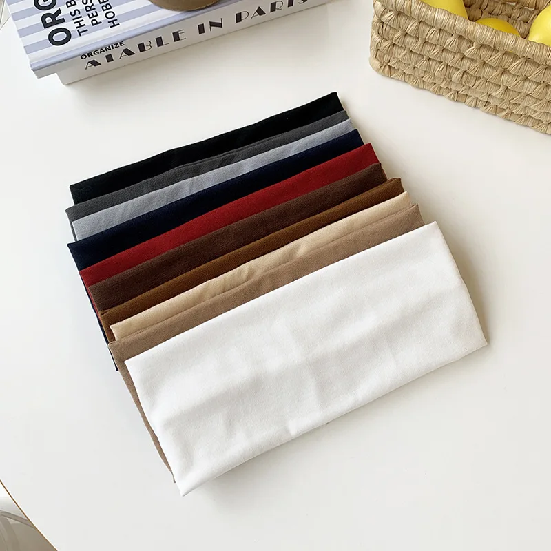 

Simple Basic Wide Headbands Hairbands Women Cotton Soft Hair Bands Sports Yoga Leisure Sweat-Absorbing Hair Accessories Unisex