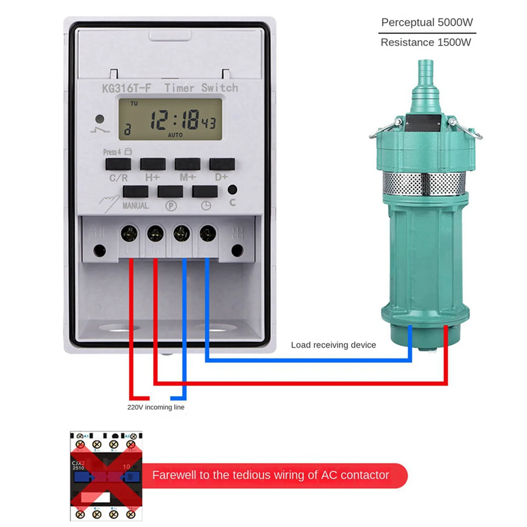 AS94-2X Automatic Digital Timer Switch Relay Programmable Timer Controllor With Outdoor Waterproof Box 220V