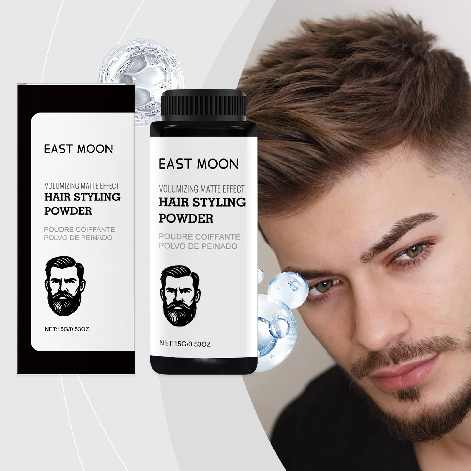 Polvo Texturizador para Cabello de Hombre - Fijación Natural, Larga Duración, Voluminizador, Polvo Estilizador No Grasoso