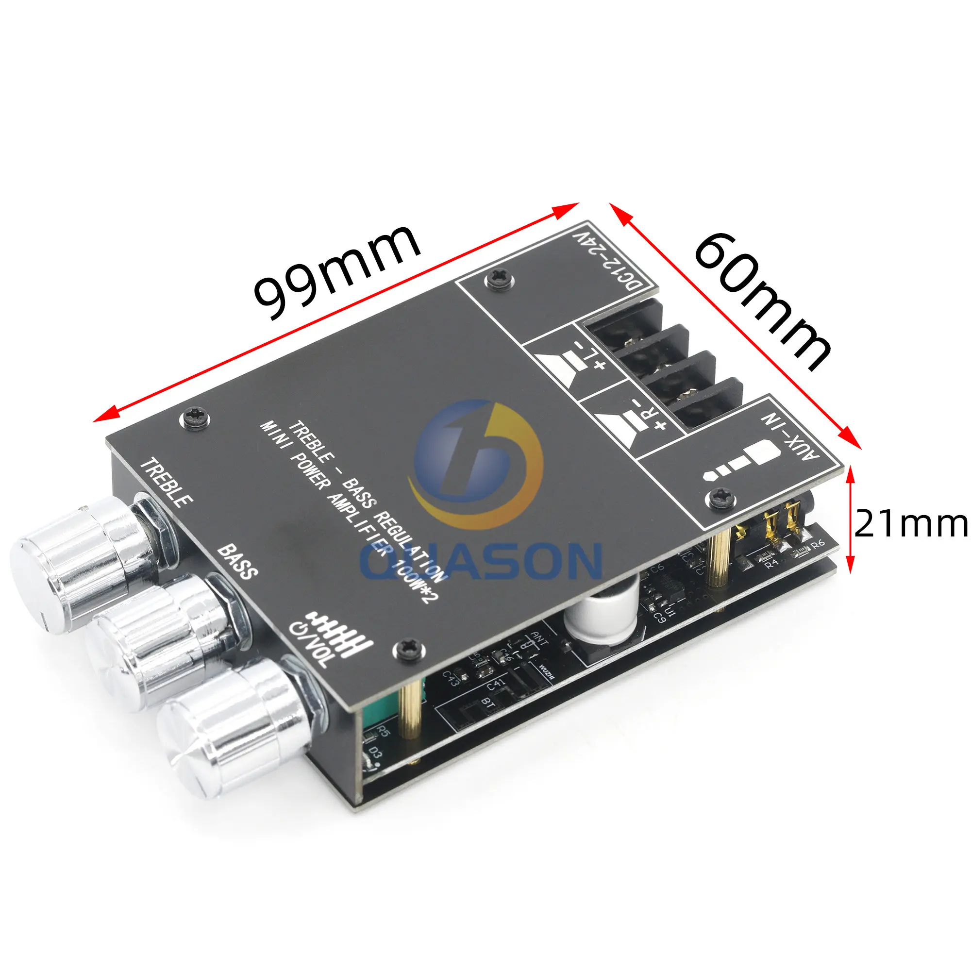 ZK-1002T TPA3116D2 Bluetooth 5.0 Subwoofer Amplifier Board 2*100W 2.0 Channel High Power Audio Stereo Amplifier Board Bass AMP