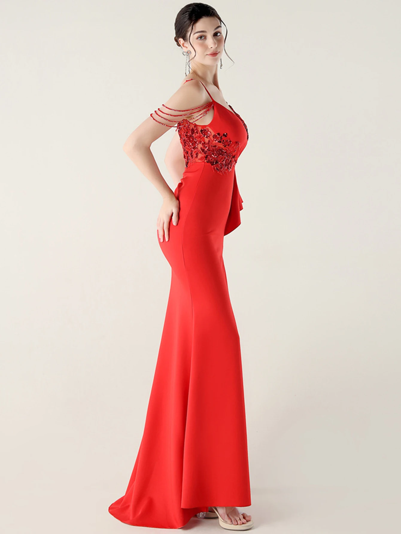 Abito estivo sexy con paillettes rosa nero senza schienale da donna eleganti abiti da festa di nozze donna abiti lunghi da sera da ballo di lusso abiti