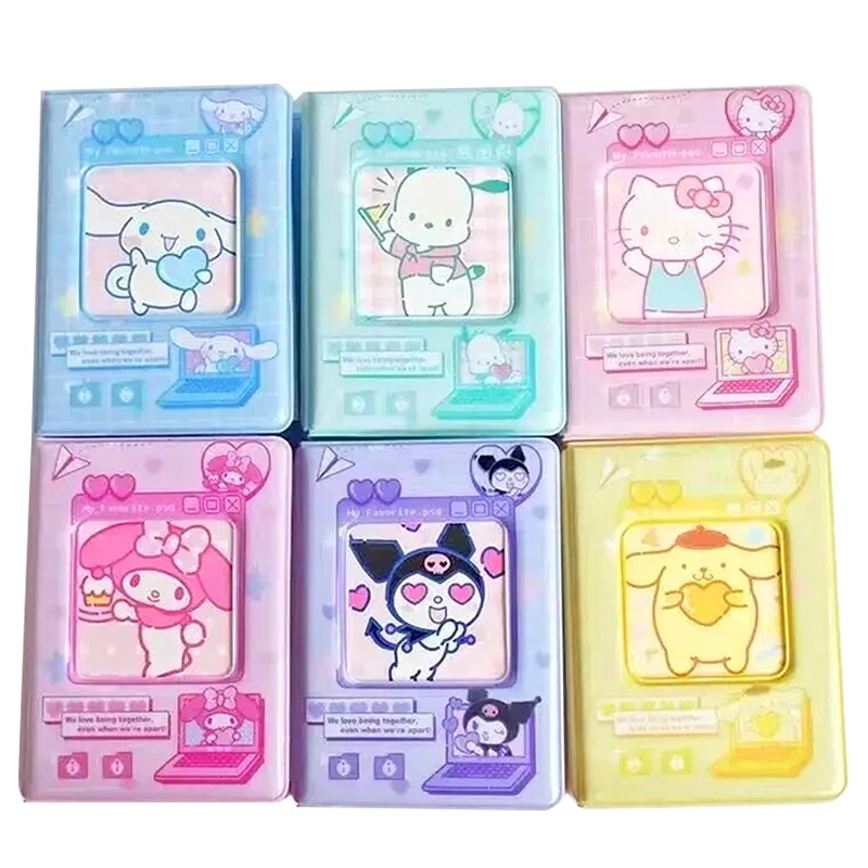 3-Inch Hello Kitty Sanrio Photo Album Card Kawaii Storage Photo Album Cute Card Storage Holder Cards Collect Mini Toys Gift for