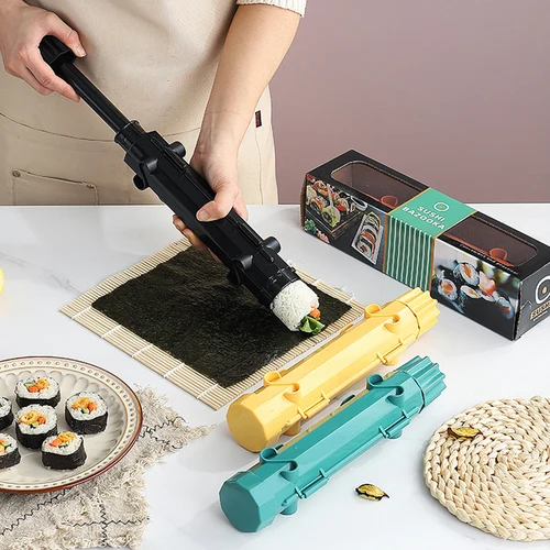빠른 스시 메이커 바주카 롤러, 쌀 몰드 야채 고기 롤링 도구, DIY 스시 만들기 기계, 식품 등급 주방 스시 도구