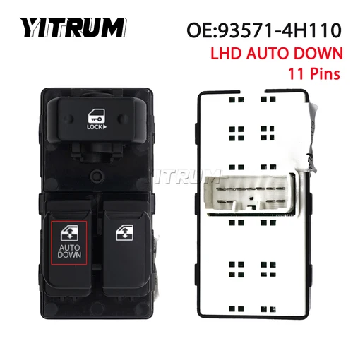 Imagen 2 del producto YITRUM 93571-4H110 93570-4H000WK interruptor principal de ventana delantera izquierda/derecha para Hyundai H1 Starex i800 Grand iMax 2007-2016