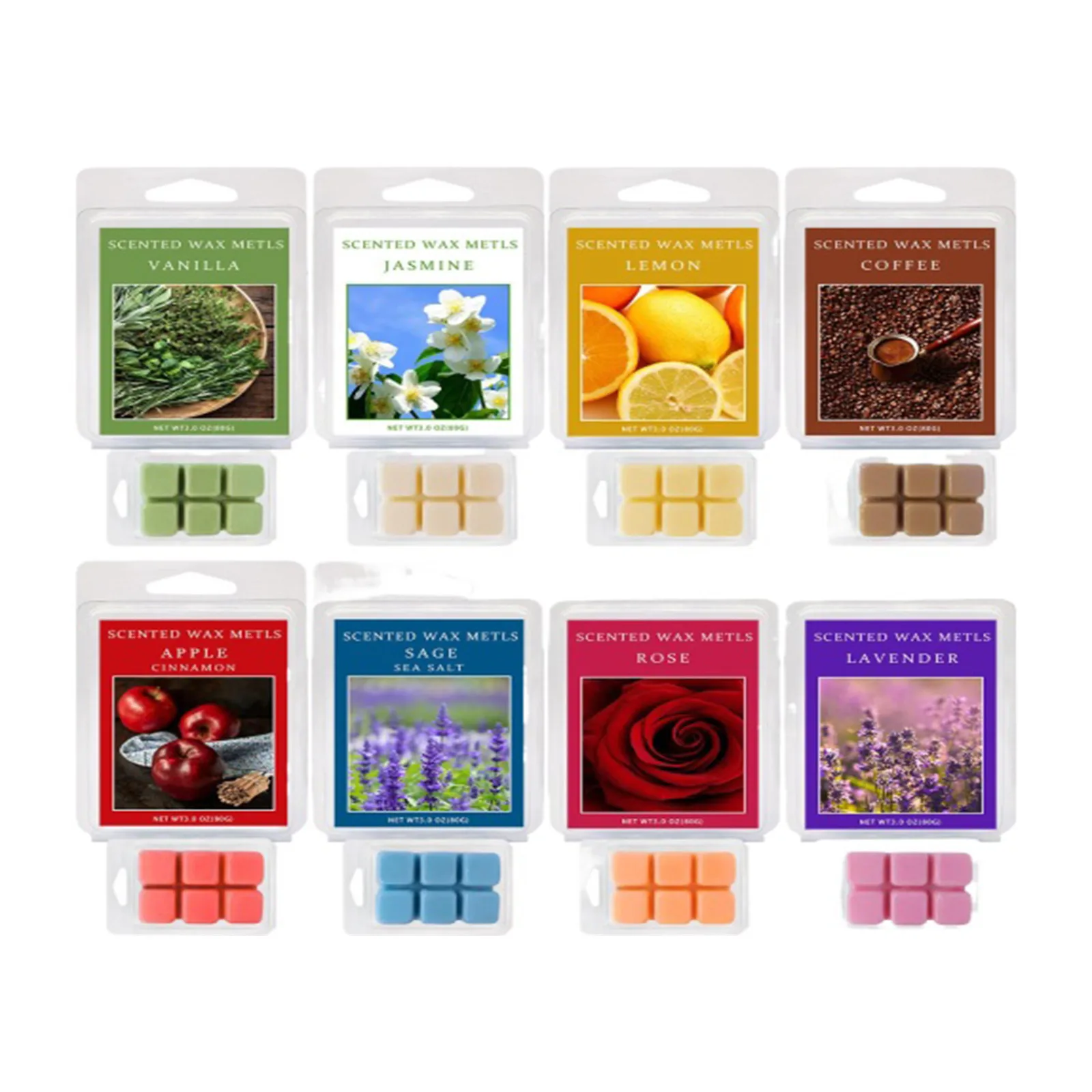 8pcs Wax Melts Wax Cubes Vibrant Scented Cubes For Creating Pleasant Environment Natural Strong Fragrances Wax Bar Melts