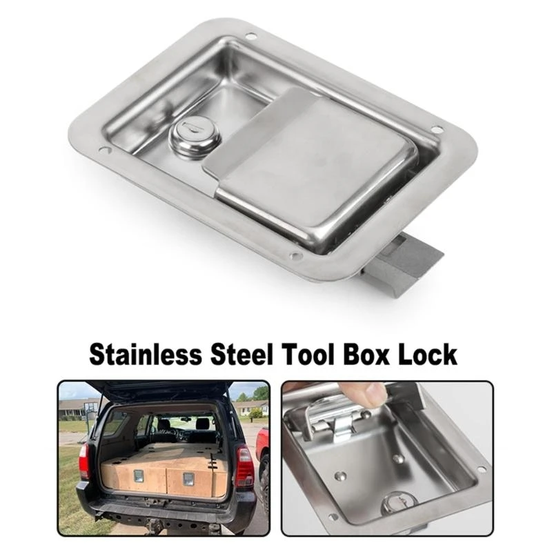 

Truck Tool Box Latches Replacement Stainless Steel Toolbox Paddles Lock Handle with for Truck, Trailer