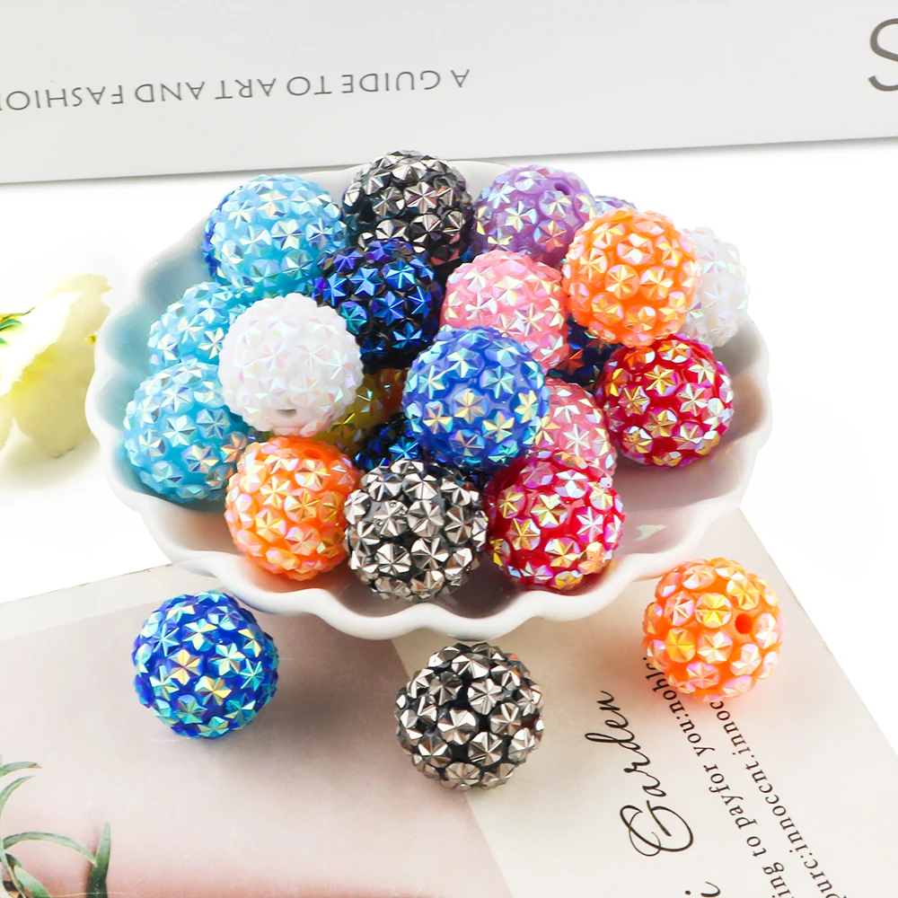 20MM 10 Pcs/Lot  Snowflake Acrylic Beads For DIY Handmade Pens, Keychains, Backpack Chains, Bracelets, Jewelry, Etc