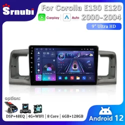 Srnubi Android12 Multimedia Player For Toyota Corolla E130 E120 2000-2004 Car Radio 2 Din Navigation  Wireless Carplay Head Unit