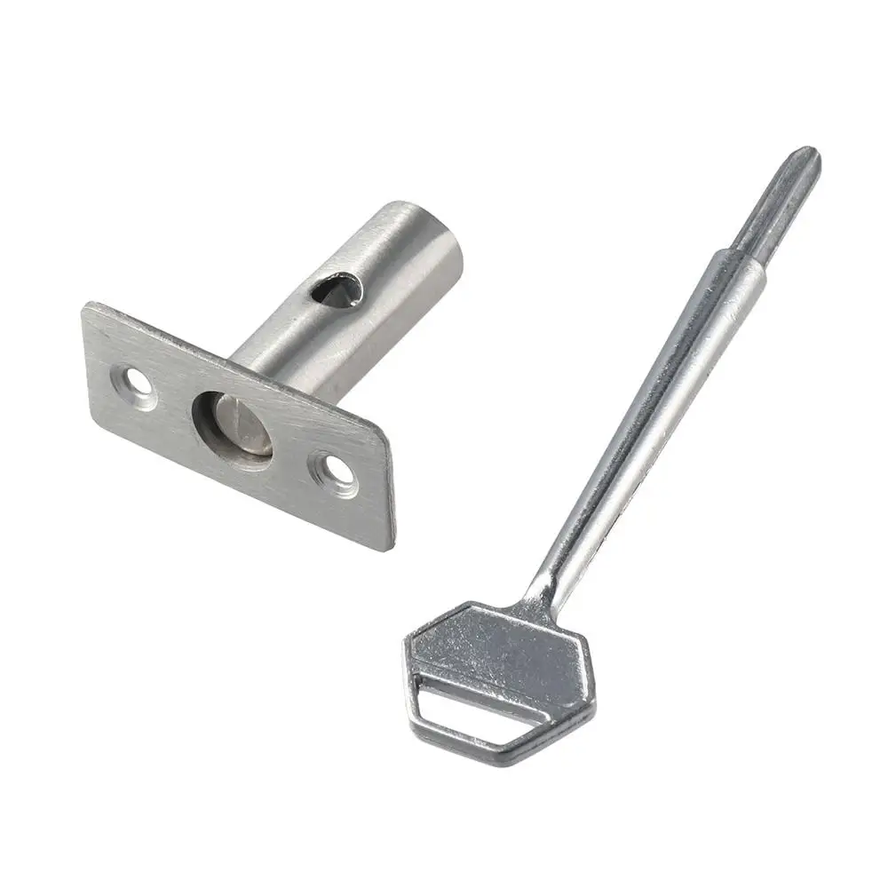 Durable Stainless Steel Mortise Lock Silver 44x48x22mm Door Catch Tubewell Key Fire Door