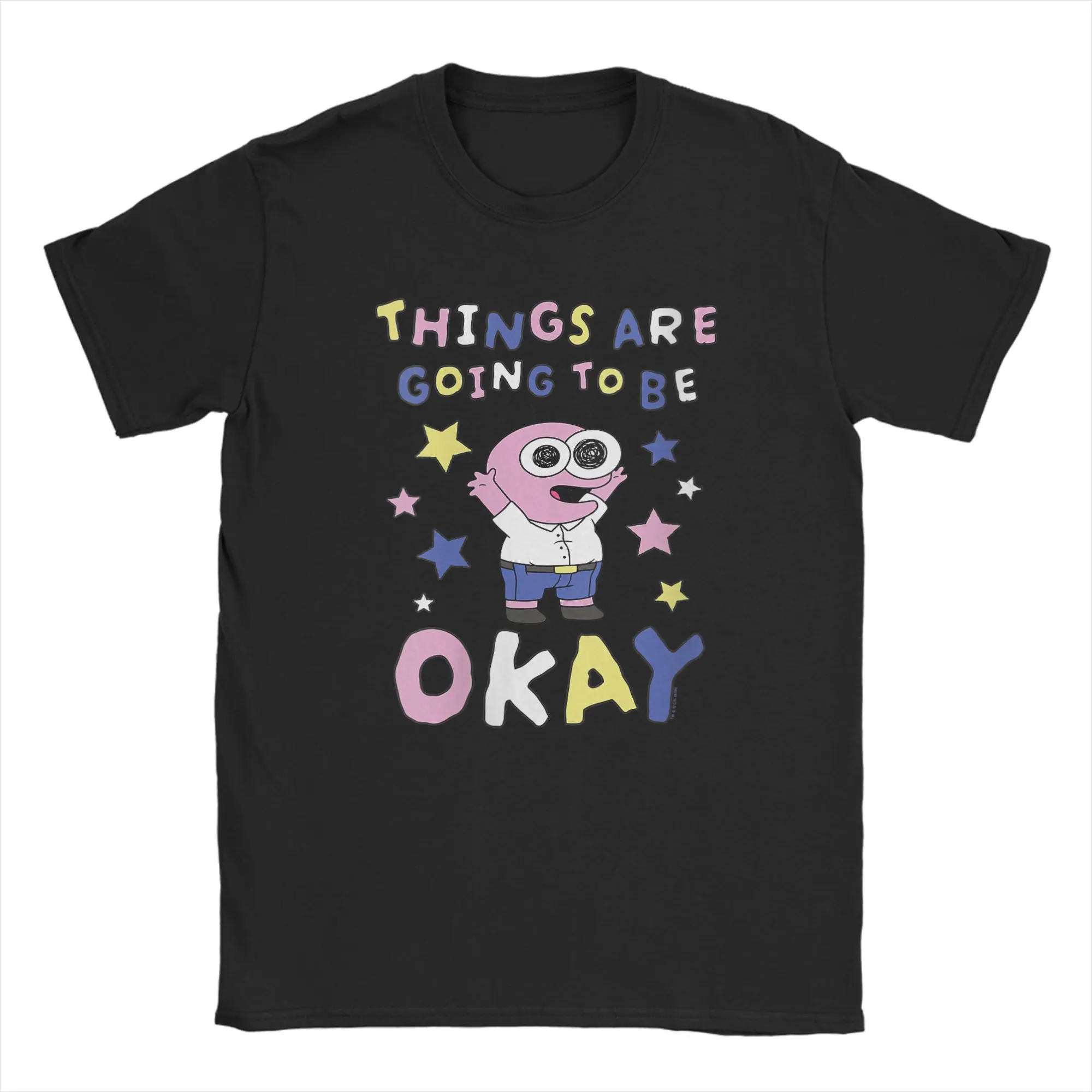 Funny Womens Smiling Friends Things are Going to Be Okay PIM Cartoon T-Shirts for Men Cotton T Shirts  Short Sleeve Tee Shirt