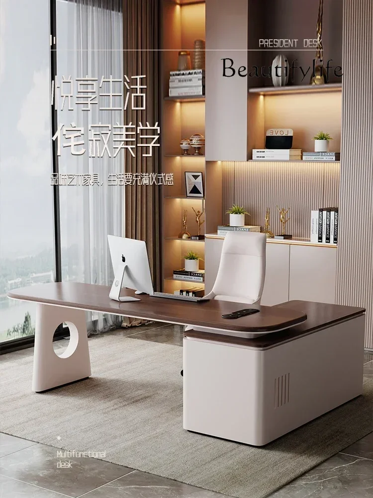 

Italian minimalist corner desk modern simple light luxury designer high-end desk computer desk combination