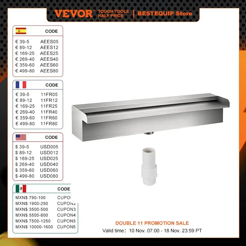 VEVOR Pool Fountain Stainless 17.7