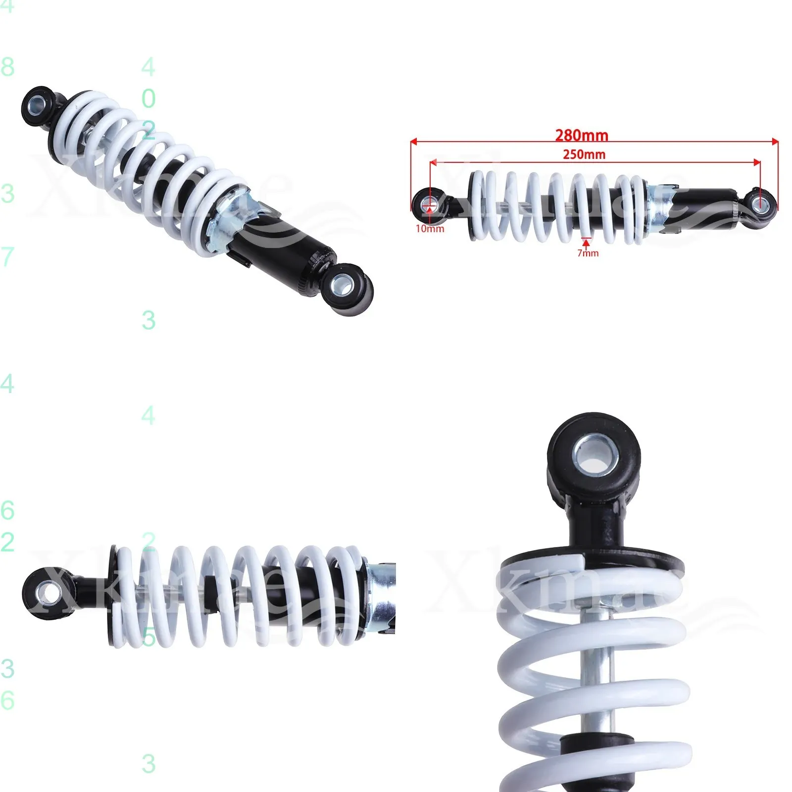 250mm Universal Motorcycle Adjustable Shock Absorber Damper Replacement for ATV Go Kart Quad Dirt Bike