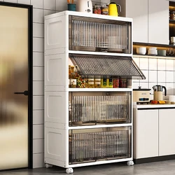 Home Use Kitchen Utensils Storage Box Dormitory Cabinet Shelf Foldable Organizer Bins Large Capacity Closet Wardrobe With Wheels