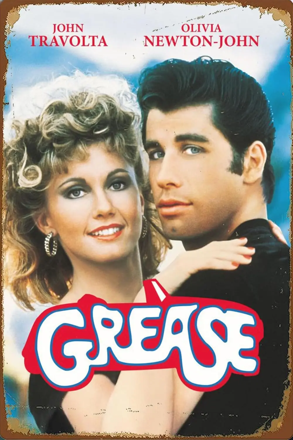 Grease Vintage Metal Tin Logo Fun Poster, Home Decoration Art Wall, Suitable for Garage, Bar, Cinema, Living Room, Manhole, sign
