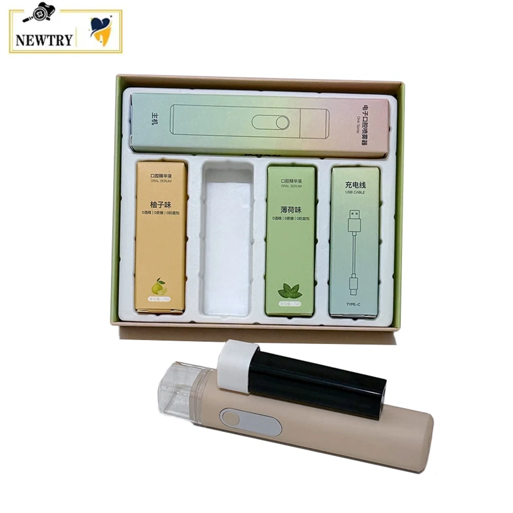 

USB Smart Oral Breath Freshener Spray Kit Mouth Fresh Fruity Essence Electronic Oral Spray Hygiene Care Odor Remove Serum Pods