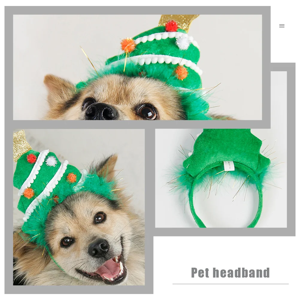 Cerceau de cheveux de chien de Noël, coiffure d'arbre de Noël, bande de sauna pour animaux de compagnie, accessoire de costume pour enfant