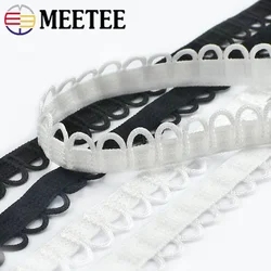 10/20M Meetee Nylon Stretch Collar przyciski zakładki pętla elastyczna tapicerka okrągła taśma koronkowa do sukni ślubnej DIY akcesoria do szycia