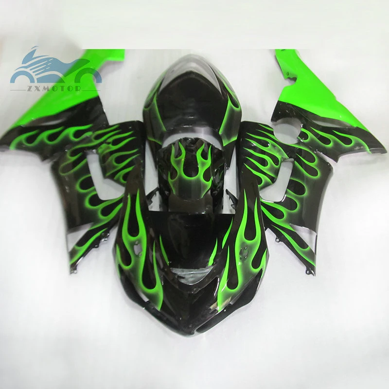 Custom Motorcycle fairings kit for KAWASAKI Ninja ZX 6R 2005 2006 ABS plastic sport fairing bodywork ZX6R 636 05 06 green flames