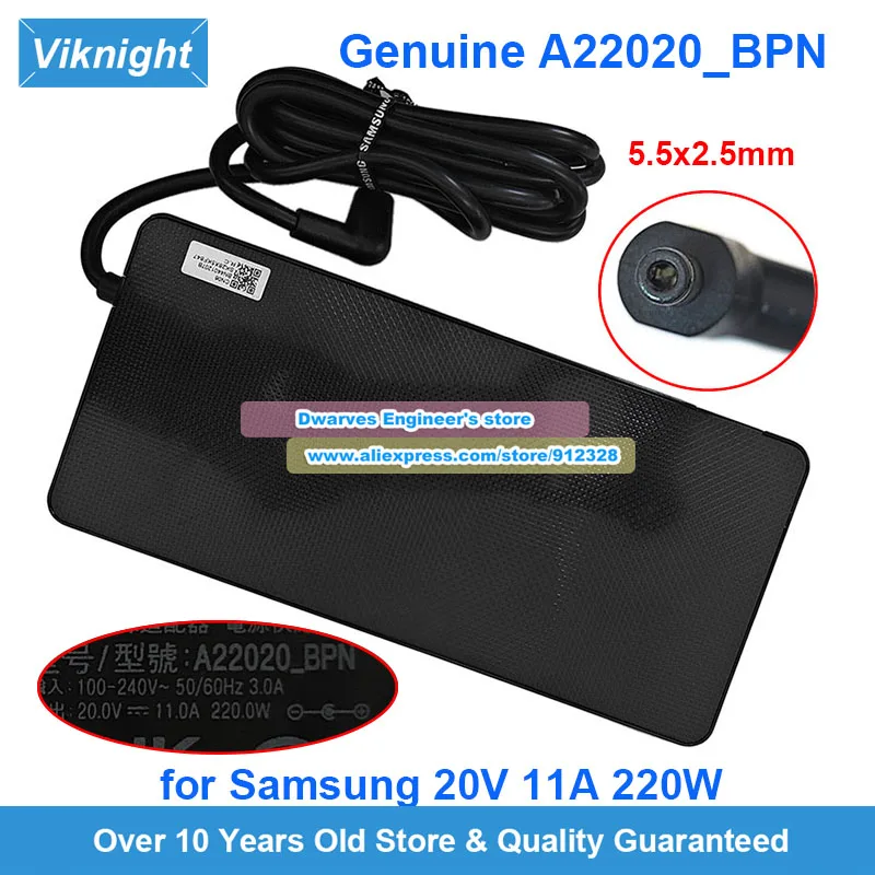 

Genuine A22020_BPN AC Adapter BN44-01207B 20V 11A for Samsung 38 INCH G8 OLED 49 INCH ODYSSEY LS34BG850S LS49CG954S LS27C900PA