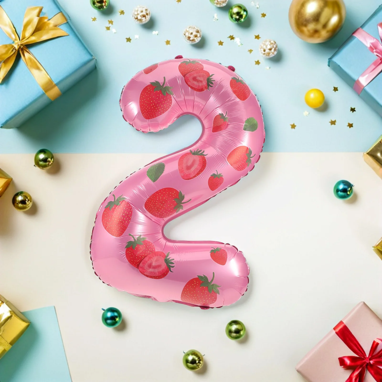 4 قطعة 32 بوصة الفراولة احباط بالونات معدنية عدد 2 بالون الحلو الفاكهة حفلة عيد ميلاد زينة الفراولة بالونات احباط
