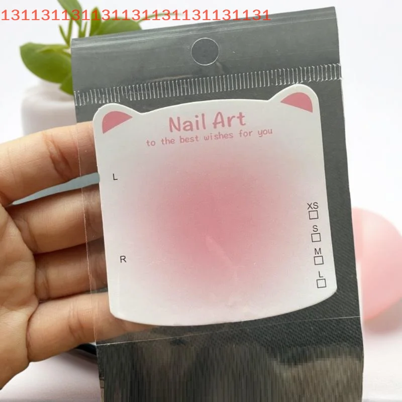 Square Nail Art Display Photo Props Card False Nail Tips Manicure Tools Press On Nail Bottom Cardboard Cards Packaging Bag