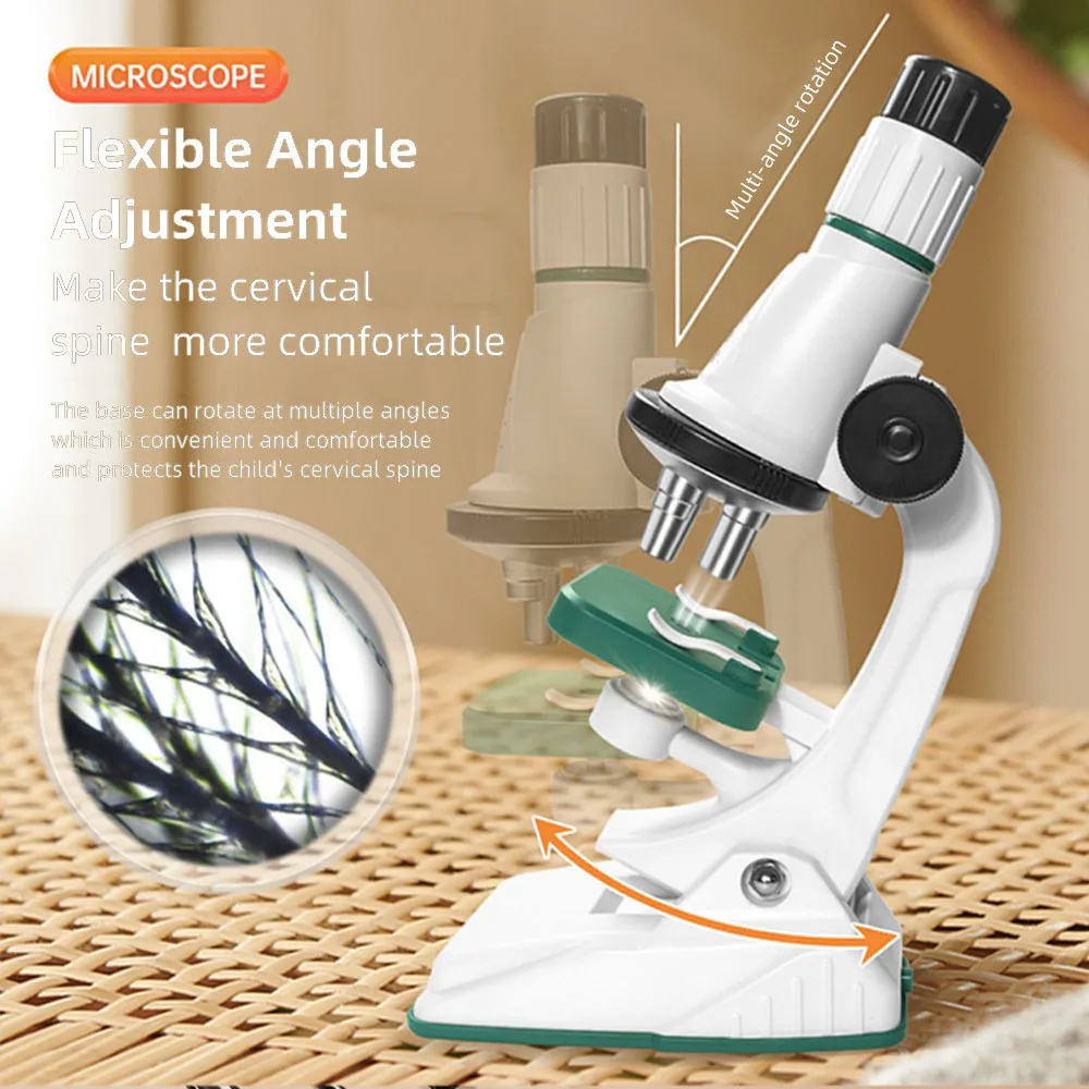 Microscope Portable 1200x HD Eyepiece Kids Science Education Experiment Exploration Set Gift Toys