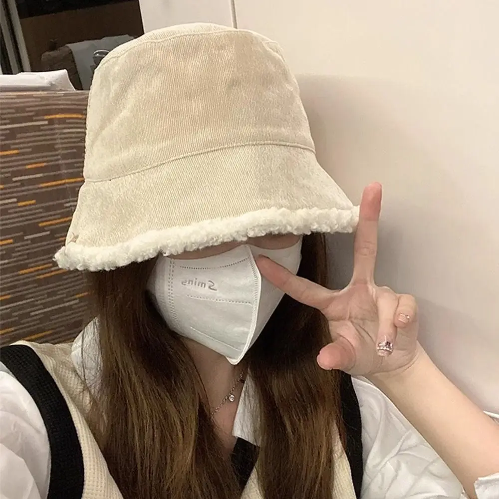 العصرية سروال قصير الشتاء قبعة بحافة سميكة عكسها بنما قبعة امبسوول لينة قبعة الورك للنساء #5