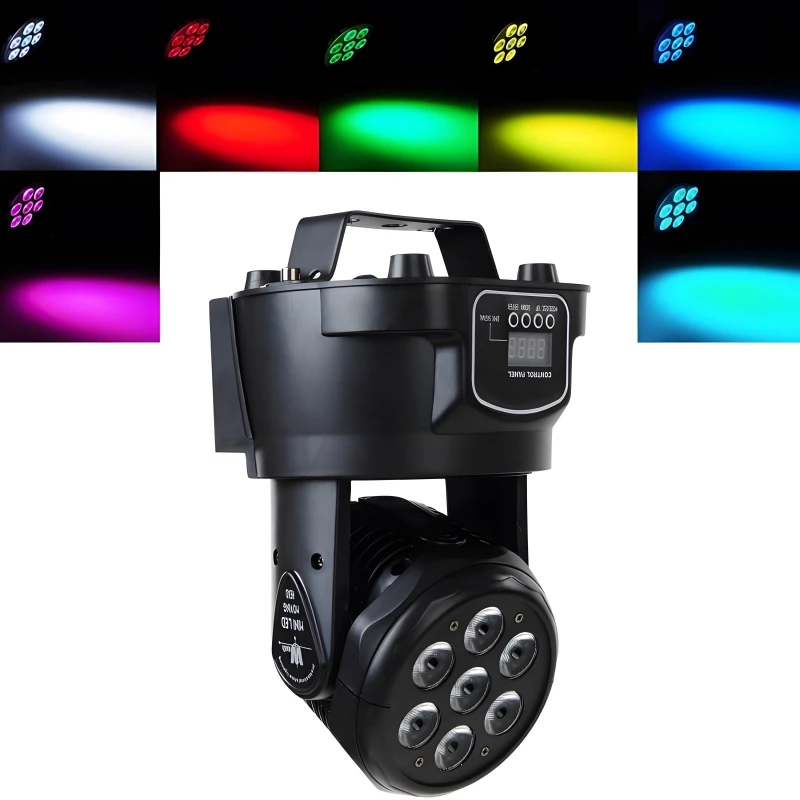 Moving Head Light 7 x 10W LED Beam Spotlight RGBW Stage Light DJ Light Strip DMX Voice Control Disco DJ Music Party Dance Club