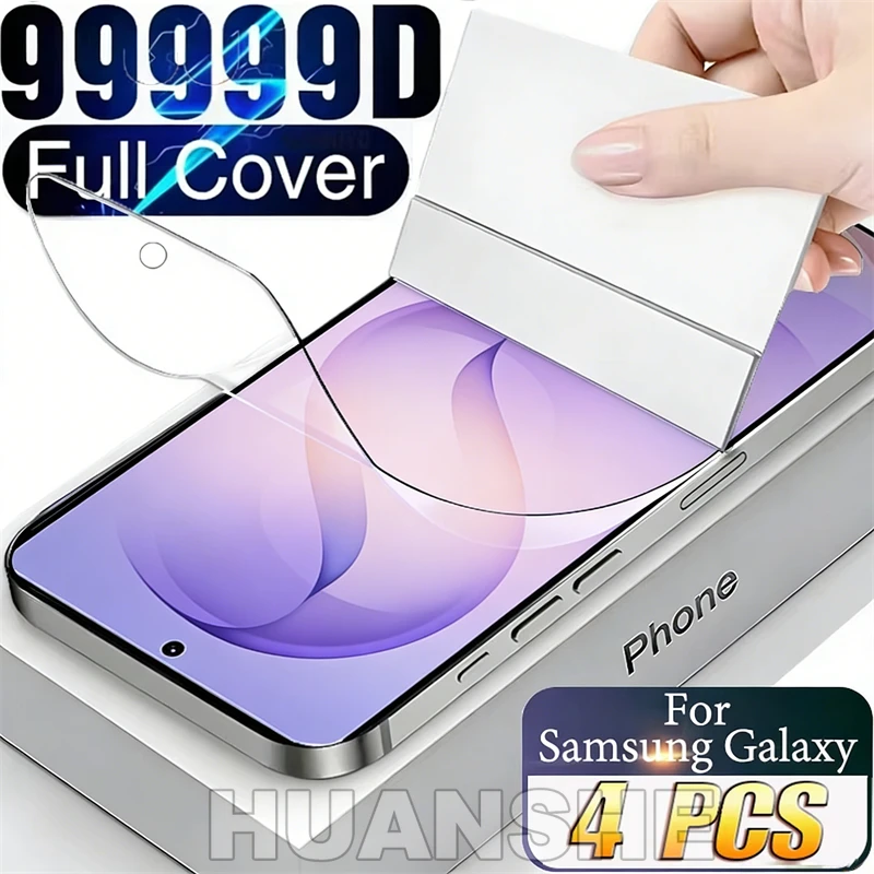 

4Pcs Hydrogel Screen Protector Film for Samsung S26 S25 Edge S25 S24 Ultra FE S24 S23 FE S23 S22 S21 Plus FE S21 S20 Ultra Plus