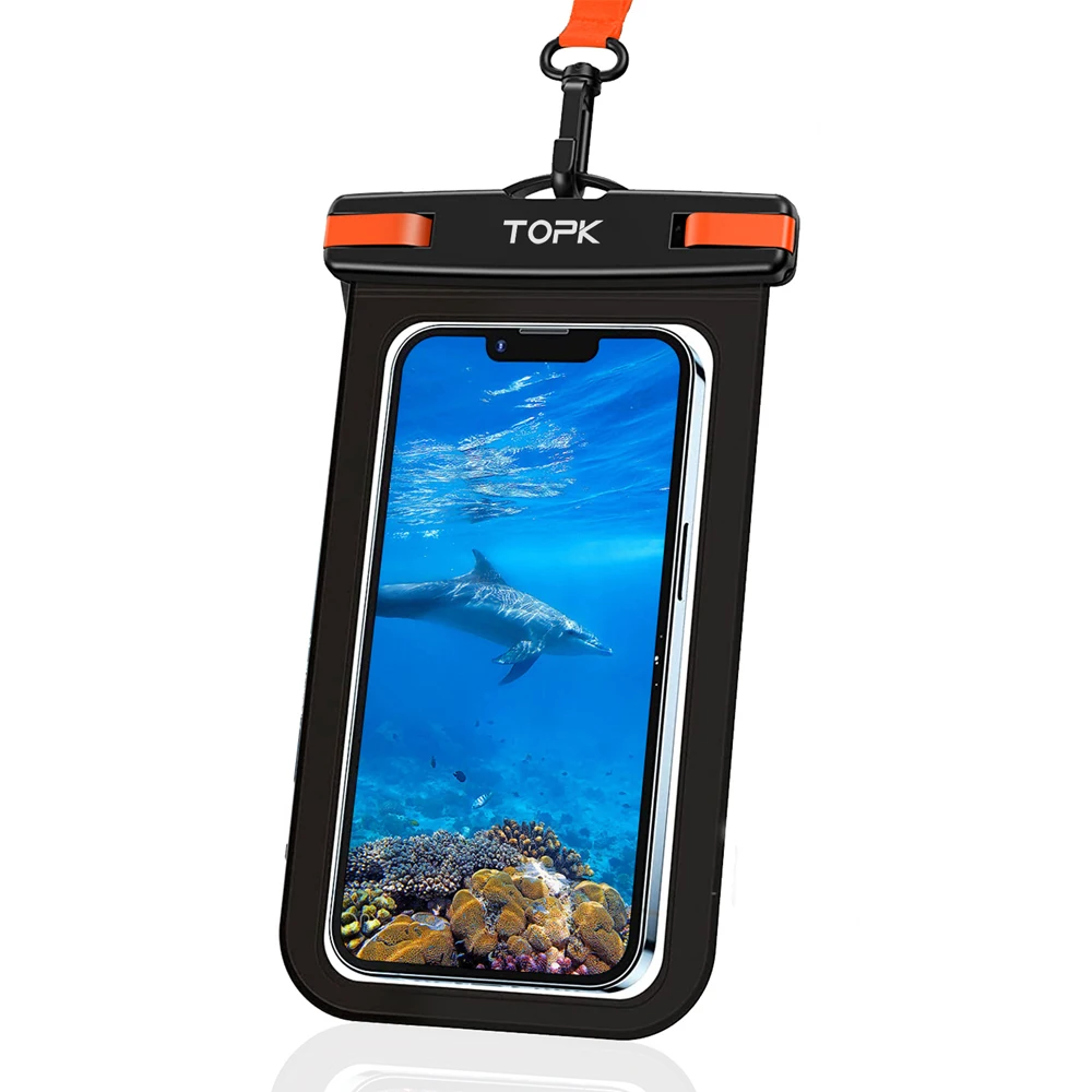 TOPK E01 Wodoodporne etui na telefon, uniwersalne wodoodporne etui na telefon IPX8 Sucha torba ze smyczą do iPhone'a Samsung do 7,0 cala — zdjęcie 2