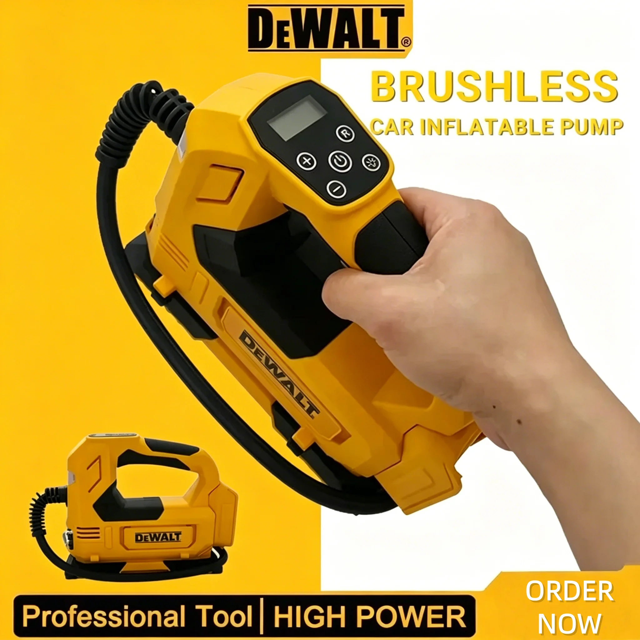 

Беспроводной портативный цифровой электрический компрессор Dewalt 20V для накачки шин, перезаряжаемый автомобильный насос для подкачки шин, инструменты