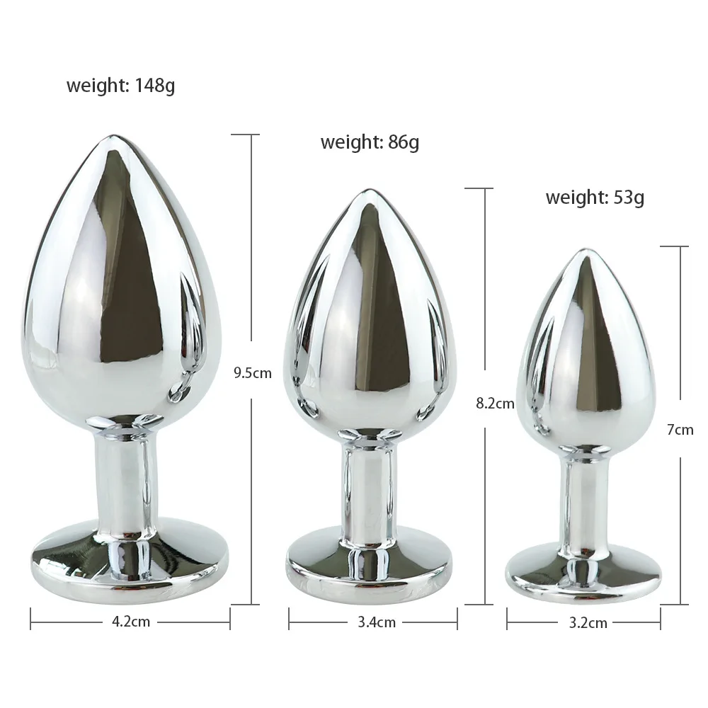 S/M/L Adults Plug Anal With Jewelry Erotic Colorful Stainless Steel Butt Anal Beads Crystal Stimulator Sex Toys Dildo for woman
