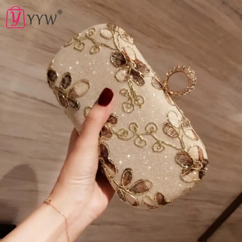 Luxury Embroidered Evening Bags Women  Designer Diamond Clutch For Party Bag Handbags Shoulder Crossbody Bags Messenger Female