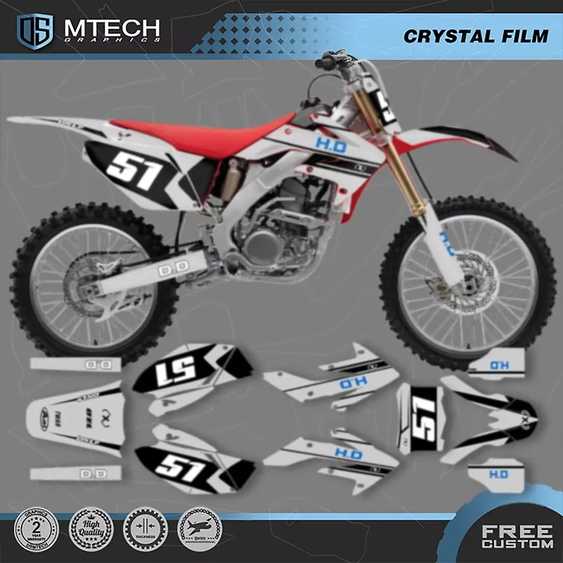 

DSMTECH Graphics Decals Sticker Kits Backgrounds For Honda CRF250R CRF250 2004 2005 2006 2007-2009 006