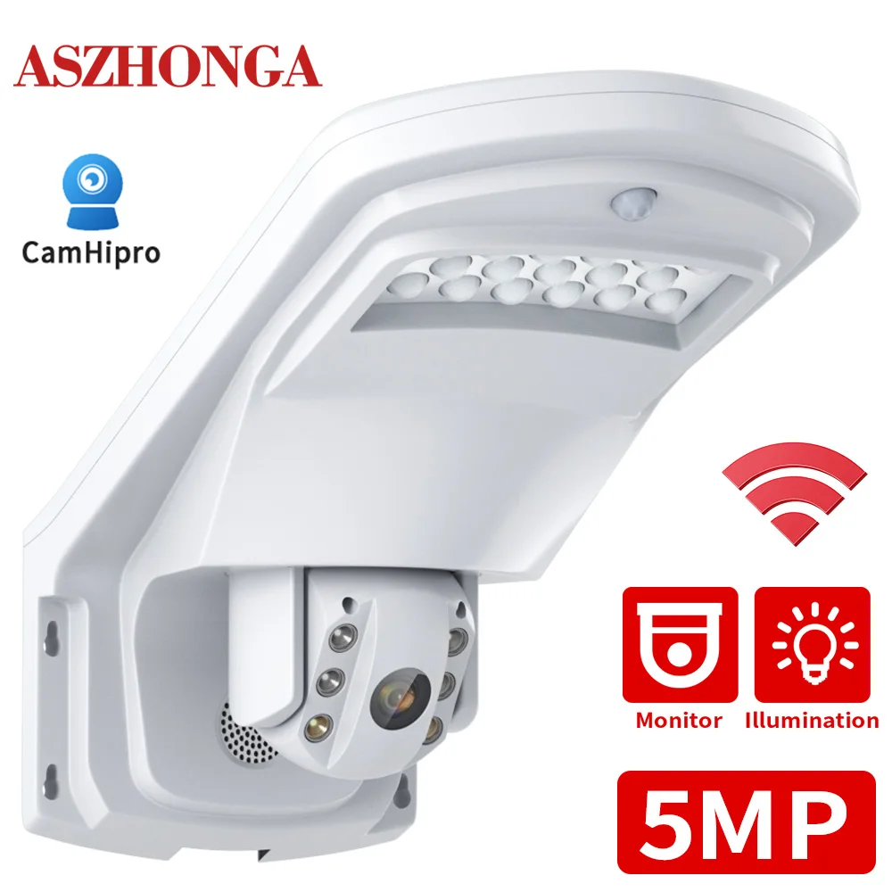 5MP WIFI Floodlight IP Camera Wireless 3G 4G SIM Card Home Security 5X Optical Zoom PTZ HD CCTV Outdoor Surveillance Cam CamHi