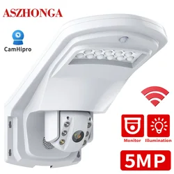 Cámara IP de seguridad para el hogar, reflector WIFI de 5mp, inalámbrica, 3G, 4G, tarjeta SIM, Zoom óptico 5X, PTZ, HD, CCTV, cámara de vigilancia al aire libre, CamHi