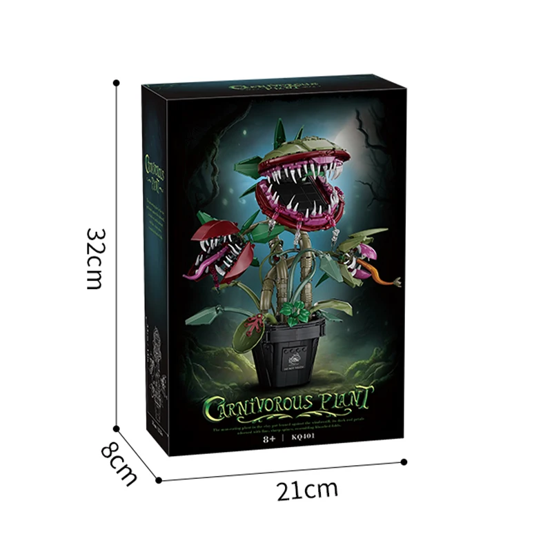 Creatieve vleesetende potplant, mensenvragerige bloem, bouwstenen, huisdecoratie, collectie, MOC-stenen, speelgoed voor kinderen, cadeau