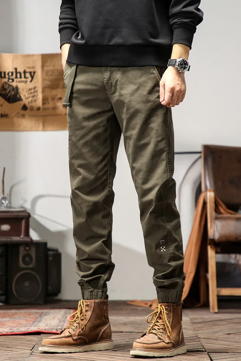 미국 스타일 신상 남성 플러스 사이즈 솔리드 컬러 루즈 캐주얼 트렌디 심플 베이직 스포츠 조거 팬츠 남성 바지 의류