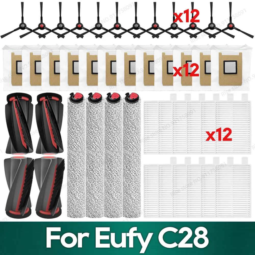 Kompatibel mit Eufy C28 Zubehör Hauptbürste Filter Seitenbürste Staubbeutel Ersatzteile