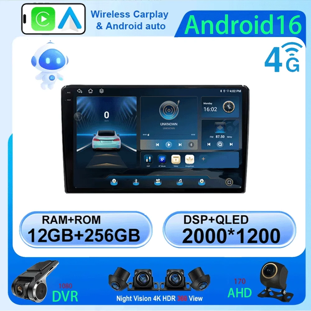 Car Radio Android16 Carplay For Citroen Berlingo For Peugeot Partner 2008 - 2019 Navigation GPS Multimedia Player WiFi BT stere