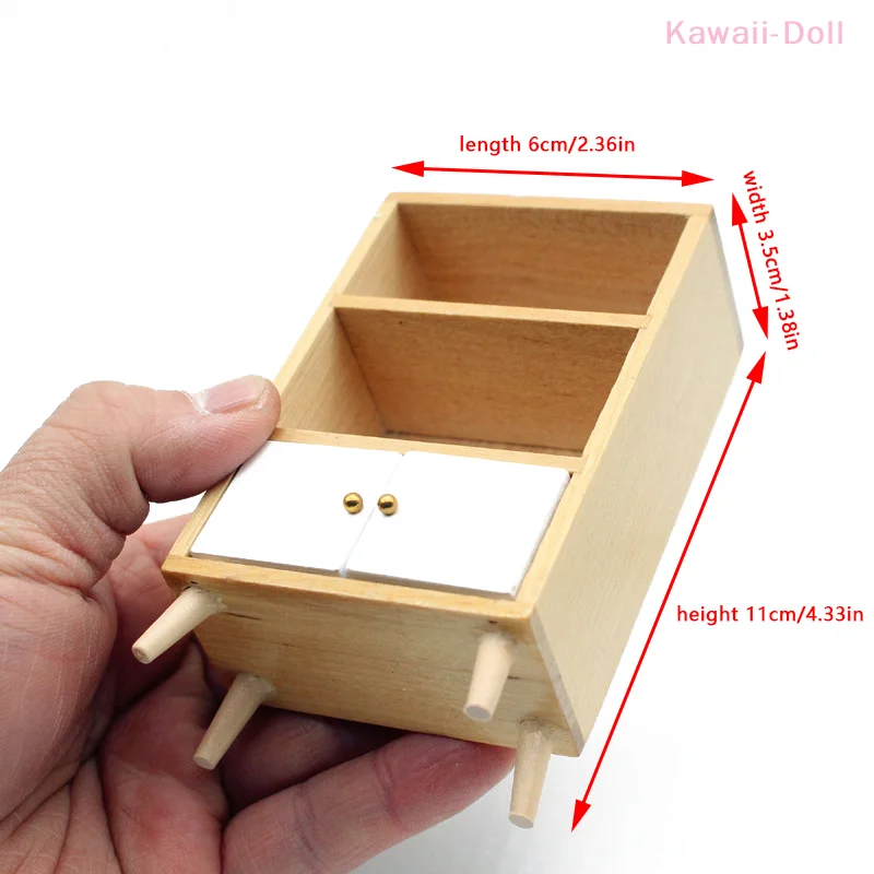 1Pcs 미니어처 디스플레이 캐비닛 1:12 인형 집 레스토랑 책장 가구 장식 액세서리