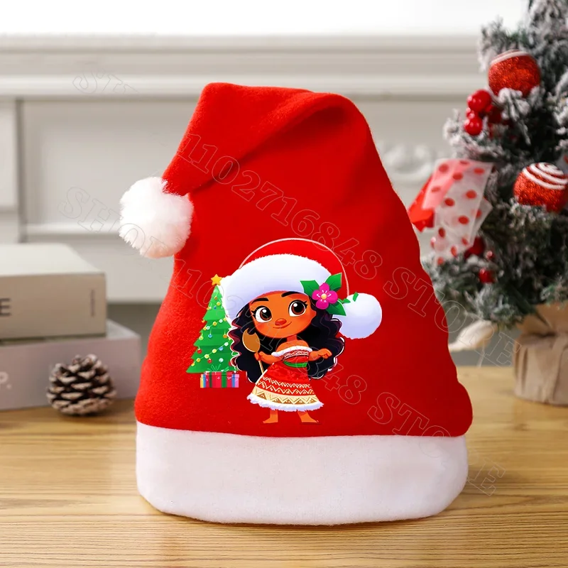 Disney Moana 2 Christmas Santa Hats New Year Dinner Party Home Decor Xmas Outdoor Decorations Anime Movies Graphic Print Gifts