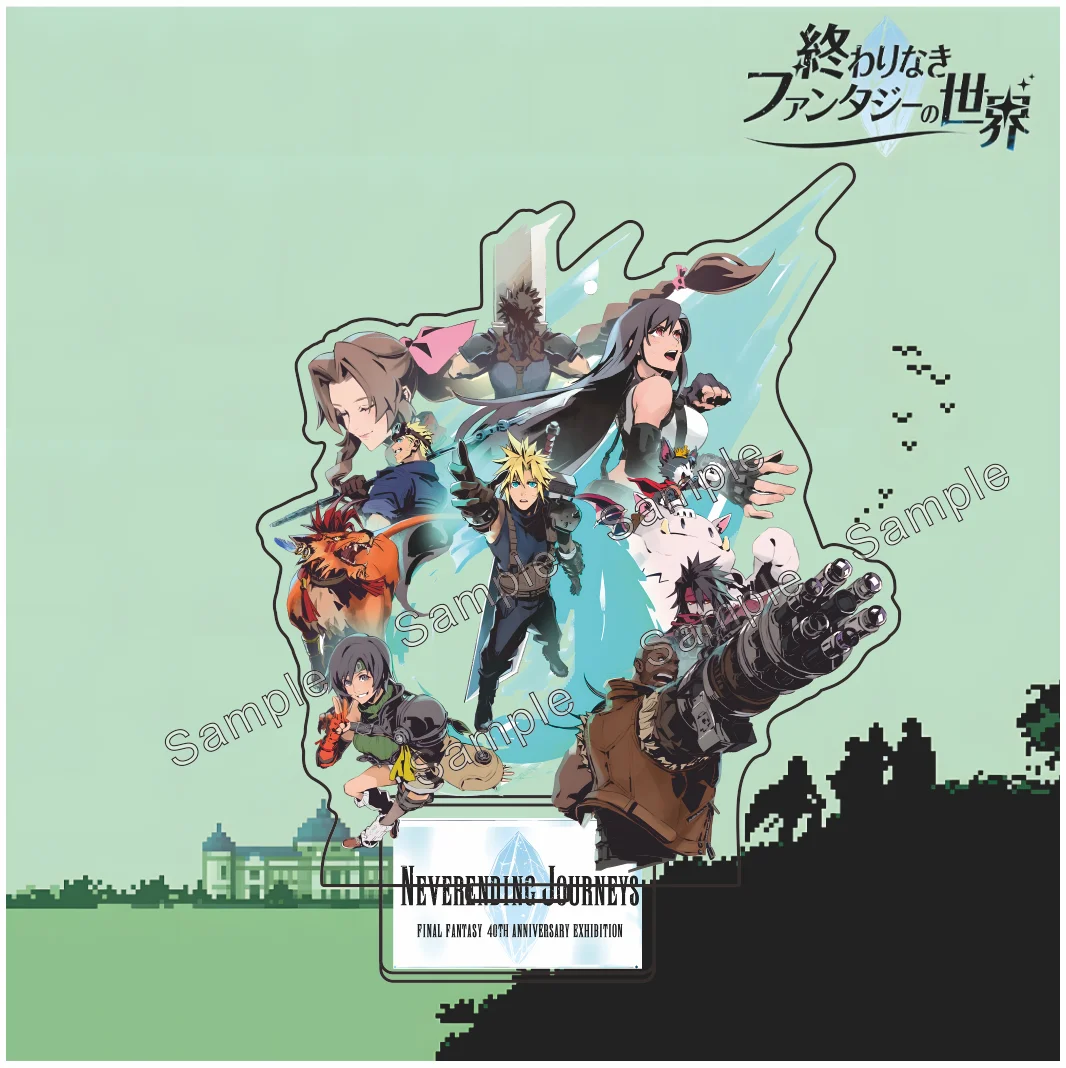 Final Fantasy VII Cloud Strife Acrylic Keychain Stand Game FF7 Figure Desk Ornament Collectible Model for Fans Gift