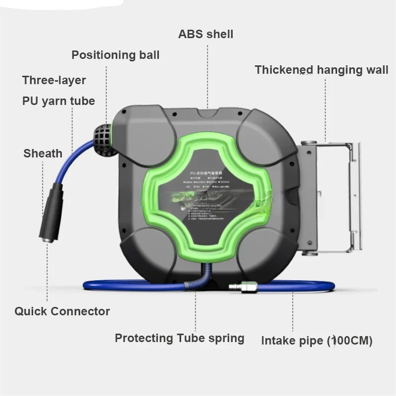 

A 10M/15M/25M Automatic Retractable Hose Reel Air Drum Special Car Repair Air Pipe Pneumatic Tool Car Beauty Car Washing Machine