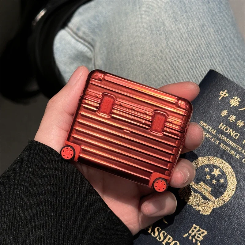 Fashion Electroplating Headphone Drop Case Luggage Wireless Bluetooth Headset Storage Case for Airpord1/2/3 Earphone Accessorie