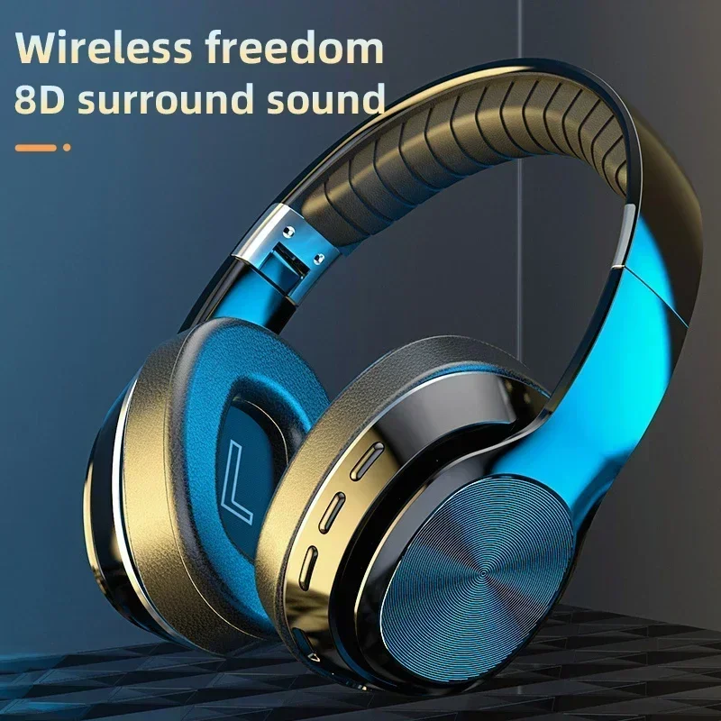 

Wireless Earphone HiFi Headphones With Mic Foldable Over Ear Bluetooth 5.0 Headset Support TF Card/FM Radio for Phone PC XiaoMi