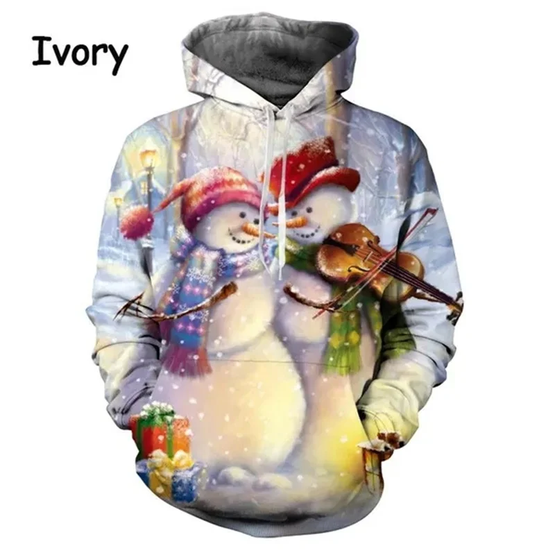 

New Christmas Snowman Graphic Hoodies For Men 3D Xmas Santa Claus Printing Sweatshirts Kids Funny Hooded Hoody Unisex Pullovers