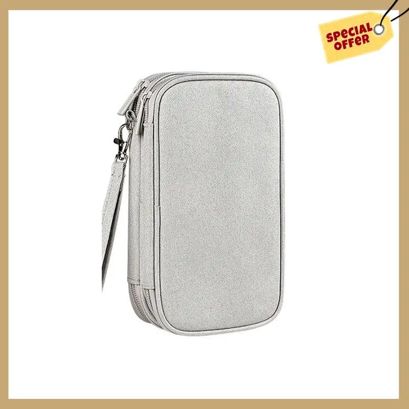 Стабильная сумка для хранения цифровых аксессуаров, USB-разъем для зарядного устройства, органайзер для путешествий, электронный органайзер, серый